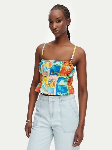 Roxy Top Atlas Palmy Daze ERJWT03669 Kolorowy Regular Fit. Topy Roxy, s, bez wzorów, z bawełny, bez kołnierzyka, bez ramiączek. Za 137.99 zł.