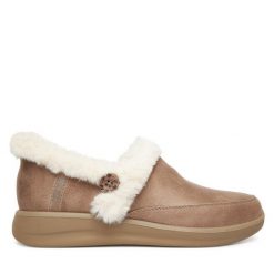 Kapcie Skechers. Szare obuwie domowe Skechers, bez wzorów, bez zapięcia. Za 249.99 zł.