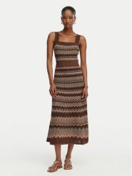 Marciano Guess Sukienka dzianinowa G6GK42 Z0640 Brązowy Regular Fit. Brązowe sukienki Marciano Guess, z aplikacjami, z dzianiny, bez kołnierzyka, bez ramiączek. Za 1,219.00 zł.