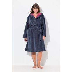 Damskie Szlafrok dwustronny frotte kieszenie. Fioletowe szlafroki Ulla Popken, l, bez wzorów, z bawełny, plus size, bez ramiączek, bez kaptura. W wyprzedaży za 279.99 zł.