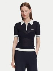 Guess Polo V6GR04 Z0725 Granatowy Regular Fit. Niebieskie koszulki polo Guess, l, z aplikacjami, z wiskozy, bez kołnierzyka, bez ramiączek. Za 344.99 zł.