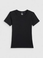 4F Koszulka w kolorze czarnym rozmiar: S. Czarne bluzki 4f, s, bez wzorów, bez kołnierzyka, bez ramiączek. Za 37.03 zł.