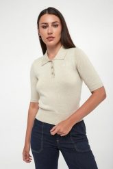 Sweter polo damski z lureksu LIU JO. Swetry Liu Jo, s, bez wzorów, bez ramiączek. Za 679.00 zł.