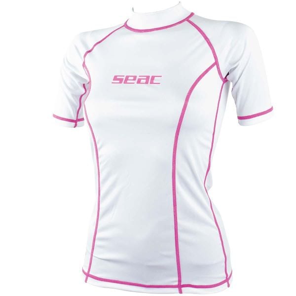 Koszulka do pływania damska SEAC T-Sun. Białe bluzki SEAC, l, bez wzorów, sportowe, bez kołnierzyka, bez ramiączek. Za 119.99 zł.