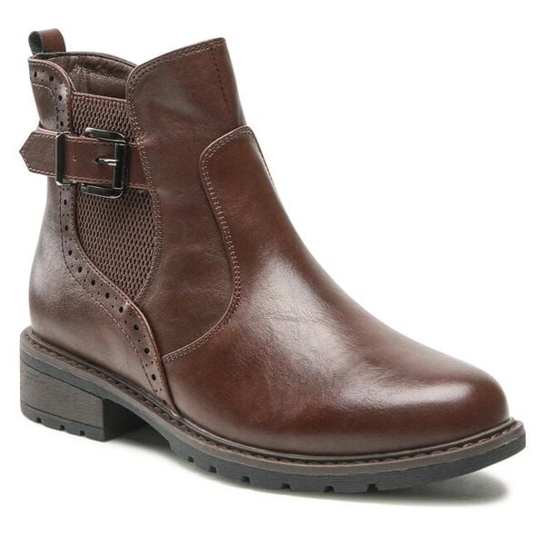 Botki Clara Barson. Brązowe botki Clara Barson, bez wzorów, bez obcasa, na płaskiej podeszwie, bez zapięcia. Za 74.99 zł.