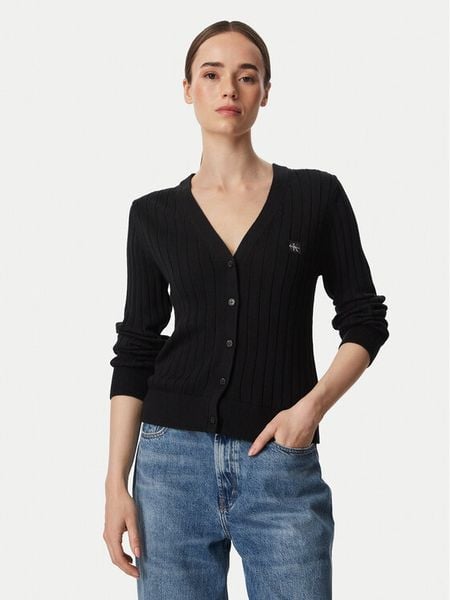 Calvin Klein Jeans Kardigan LV047H305G Czarny Regular Fit. Czarne kardigany Calvin Klein Jeans, m, bez wzorów, z bawełny. Za 404.99 zł.