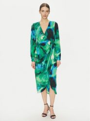 DKNY Sukienka koktajlowa DD4JYD34 Zielony Regular Fit. Zielone sukienki DKNY, bez wzorów, z syntetyku, wizytowe, bez kołnierzyka, bez ramiączek. Za 389.99 zł.