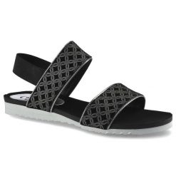 Czarne Sandały Chebello Damskie Modne Letnie Buty. Czarne sandały CheBello, bez wzorów, ze skóry, eleganckie, bez obcasa, na obcasie, bez zapięcia. Za 159.00 zł.