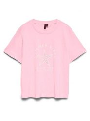 Vero Moda Koszulka w kolorze jasnoróżowym rozmiar: S. Różowe bluzki Vero Moda, s, bez wzorów, z bawełny, bez kołnierzyka, bez ramiączek. Za 75.34 zł.