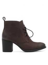 Lasocki Botki WI23-RUTH-04 Brązowy. Brązowe botki Lasocki, bez wzorów, z nubiku, bez obcasa, na słupku, bez zapięcia. Za 149.99 zł.