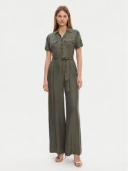 Guess Kombinezon W5GD97 WH6E0 Khaki Regular Fit. Brązowe sukienki Guess, s, z aplikacjami, bez kołnierzyka, bez ramiączek. Za 539.99 zł.