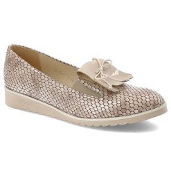 Beżowe Półbuty Gamis Eleganckie Skórzane Buty Damskie. Brązowe sukienki Gamis, na co dzień, na lato, bez wzorów, eleganckie, bez kołnierzyka, bez ramiączek, dopasowane. Za 199.00 zł.