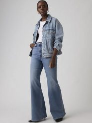 Levi's Dżinsy "Ribcage" - Flared fit - w kolorze niebieskim rozmiar: W28/L32. Niebieskie jeansy Levi's®, l, z aplikacjami, z podwyższonym stanem. Za 179.95 zł.