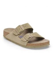Birkenstock Skórzane klapki "Arizona" w kolorze khaki rozmiar: 38. Brązowe klapki Birkenstock, bez wzorów, ze skóry, z otwartym noskiem, bez obcasa. Za 484.31 zł.