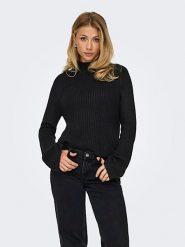 JDY Sweter w kolorze czarnym rozmiar: XL. Czarne swetry JDY, xl, bez wzorów, ze splotem, bez ramiączek. Za 61.60 zł.