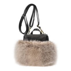 Beżowa Elegancka Torebka Luka-Pelli Plecaczek Z Naturalnym Futrem Z Lisa. Brązowe torby na ramię Luka-Pelli, bez wzorów, ze skóry, eleganckie, na ramię, bez dodatków. Za 529.00 zł.