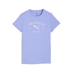 Damska koszulka PUMA Class z grafiką PUMA. Fioletowe bluzki Puma, bez wzorów, casualowe, bez kołnierzyka, bez ramiączek. Za 109.00 zł.