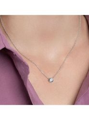 L'atelier précieux Srebrny naszyjnik z elementem ozdobnym - dł. 40 cm rozmiar: onesize. Szare naszyjniki l'Atelier precieux, z cyrkonią, srebrne. Za 153.71 zł.