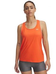 Under Armour Top sportowy w kolorze pomarańczowym rozmiar: M. Pomarańczowe koszulki sportowe Under Armour, bez wzorów, z materiału, bez ramiączek, outdoorowe. Za 68.45 zł.
