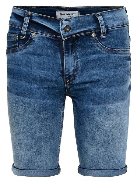 Blue Effect Szorty dżinsowe - Slim fit - w kolorze granatowym rozmiar: 140. Niebieskie szorty Blue Effect, z aplikacjami, ze skóry, klasyczne. Za 92.45 zł.