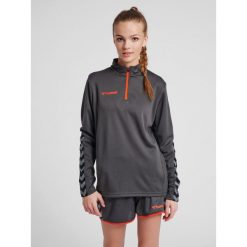 Bluza do piłki nożnej damska Hummel demi-zip hml AUTHENTIC. Szare bluzy Hummel, xs, bez wzorów, bez kaptura. Za 203.55 zł.