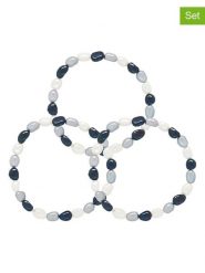 Pearline Bransoletki (3 szt.) z kamieniami szlachetnymi rozmiar: onesize. Białe bransoletki Pearline, z perłą, srebrne. Za 304.99 zł.