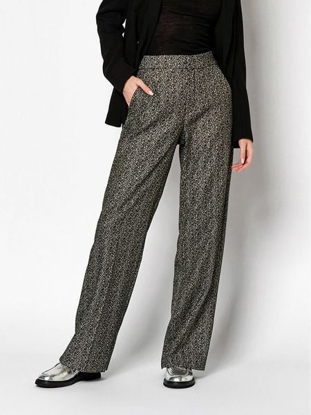 Rosner Spodnie "Mara" w kolorze kremowo-czarnym rozmiar: 46/L32. Czarne spodnie materiałowe Rosner, l, bez wzorów, z materiału, z podwyższonym stanem. Za 193.70 zł.