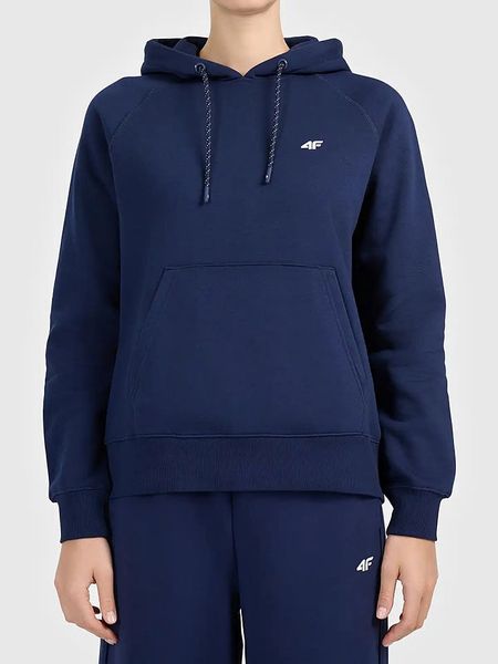 4F Bluza w kolorze granatowym rozmiar: XS. Niebieskie bluzy 4f, xs, bez wzorów, z kapturem. Za 93.51 zł.