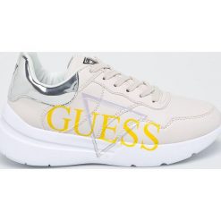 Guess Jeans - Buty Milez. Białe obuwie sportowe Guess Jeans, z gumy, bez zapięcia. W wyprzedaży za 359.90 zł.