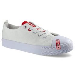 Białe Trampki Big Star Damskie Modne Półbuty. Białe trampki Big Star, bez wzorów, z materiału, bez zapięcia. Za 89.99 zł.