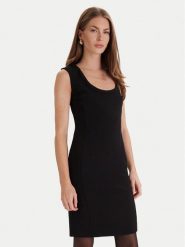 Simona Corsellini Sukienka koktajlowa A25CPAB01201 Czarny Slim Fit. Czarne sukienki SIMONA CORSELLINI, bez wzorów, z syntetyku, wizytowe, bez kołnierzyka, bez ramiączek. Za 799.99 zł.