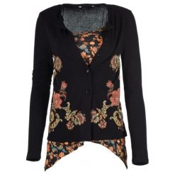 Desigual sweter damski Daniela S czarny. Czarne swetry Desigual, s, bez wzorów, bez ramiączek. W wyprzedaży za 220.00 zł.