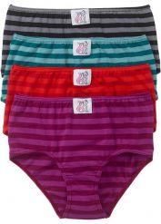 Figi maxi (4 pary). Czerwone figi bonprix, bez wzorów. Za 57.99 zł.