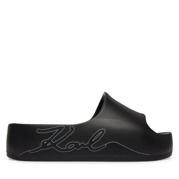 Klapki KARL LAGERFELD. Czarne klapki KARL LAGERFELD, bez wzorów, bez obcasa. Za 337.99 zł.