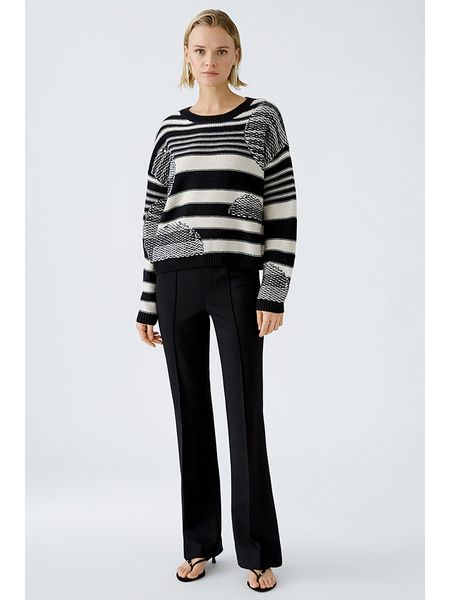 Oui Sweter w kolorze kremowo-czarnym rozmiar: 38. Brązowe swetry Oui, bez wzorów, z wełny, bez ramiączek. Za 167.28 zł.