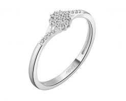 Pierścionek z białego złota z diamentami - 0,06 ct - próba 750. Białe pierścionki Apart, z diamentem, złote. Za 1,990.00 zł.