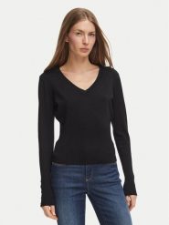 Fracomina Sweter FR26WT7001K50601 Czarny Regular Fit. Czarne swetry Fracomina, xl, bez wzorów, z wiskozy, bez ramiączek. Za 244.99 zł.