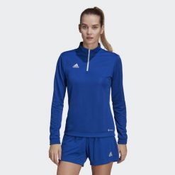 Bluza piłkarska damska Adidas Entrada 22 Training Top. Niebieskie bluzy Adidas, xs, bez wzorów, bez kaptura. Za 94.10 zł.