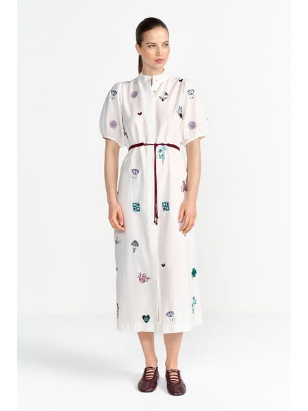 Rich & Royal Sukienka w kolorze białym rozmiar: 40. Białe sukienki Rich & Royal, bez wzorów, z tkaniny, bez kołnierzyka, bez ramiączek, midi. Za 369.95 zł.