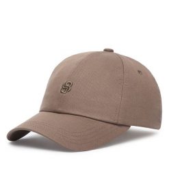 Czapka z daszkiem BOSS. Brązowe czapki Boss, bez wzorów. Za 169.99 zł.