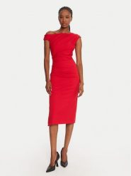 Rinascimento Sukienka koktajlowa CFC0125334003 Czerwony Slim Fit. Czerwone sukienki Rinascimento, m, bez wzorów, z syntetyku, wizytowe, bez kołnierzyka, bez ramiączek. Za 519.99 zł.