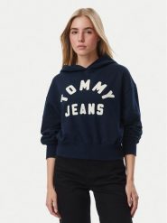 Tommy Jeans Bluza Arch DW0DW23455 Granatowy Oversize. Niebieskie bluzy Tommy Jeans, s, bez wzorów, z bawełny, bez kaptura. Za 489.99 zł.