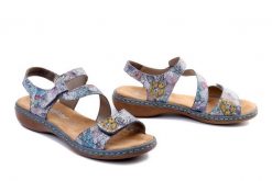 RIEKER 659C7-90 multi, sandały damskie. Sandały Rieker, bez wzorów, bez obcasa, bez zapięcia. Za 319.90 zł.