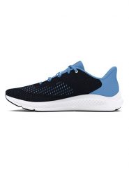 Under Armour Buty "Charged Pursuit 3" w kolorze czarno-niebieskim do biegania rozmiar: 38,5. Czarne obuwie sportowe Under Armour, z materiału, bez zapięcia, do biegania. Za 166.88 zł.