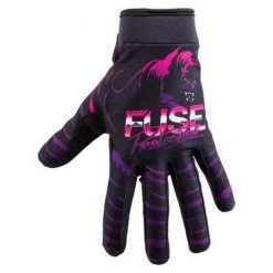 Rękawiczki BMX Fuse Chroma Night Panther dla dorosłych, czarne, średnie. Czarne rękawiczki Fuse, bez wzorów, sportowe. Za 217.28 zł.