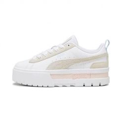 Buty do chodzenia damskie Puma Mayze Mix Wns. Białe obuwie sportowe Puma, bez zapięcia, trekkingowe. W wyprzedaży za 249.00 zł.