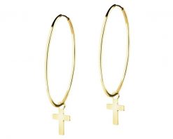 Złote kolczyki - koła, krzyże. Żółte kolczyki Apart, złote. Za 399.00 zł.