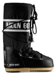 Moon Boot Botki zimowe ''Nylon'' w kolorze czarnym rozmiar: 39-41. Czarne botki Moon Boot, na zimę, bez wzorów, z materiału, bez obcasa, bez zapięcia. Za 256.95 zł.