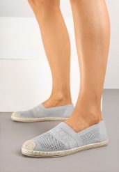 Szare Espadryle na Płaskiej Podeszwie z Perforacją Wessiria. Szare espadryle Born2be, bez wzorów, bez obcasa, na płaskiej podeszwie, bez zapięcia. W wyprzedaży za 55.24 zł.