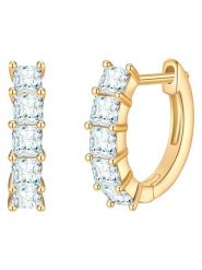 Yokoamii Pozłacane kolczyki-kreole z cyrkoniami rozmiar: onesize. Żółte kolczyki Yokoamii, z cyrkonią, pozłacane. Za 43.99 zł.